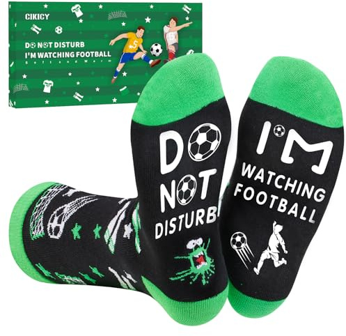 Chaussettes de Football DrôLes Pour Homme, Idee Cadeau Noel Cadeaux Secret Santa D'Anniversaire Calendrier de L'Avent Cadeau Personnalisé Chaussette Noel Rigolo pour Papa Ado GarçOn Femme Maman Fils