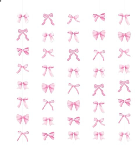 Cosmeria Happy Birthday Girlande Rosa, 8 Stück Elegante Schleifen Deko, Fertig Montiert Für Vielseitige Party Gelegenheiten, Hochwertige Materialien