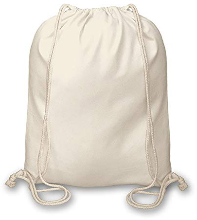 D&H CLOTHING UK Pack of 5 Premuim Plain Natural Cotton Shopping School Bags Rucksacks Drawstring School Gym PE Book P E Eco Friendly Shoppers