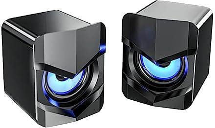 KOMBIUDA 2 Pezzi Altoparlanti USB per Computer e Laptop Cassa Acustica Portatile con Controllo Volume e Suono per Scuola
