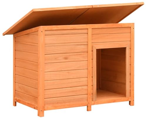 Homgoday Robust hundkoja, massiv furu, grön, 120 x 77 x 86 cm, vattentät modell 170641