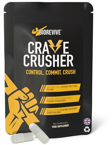 BioRevive Crave Crusher – Appetite Suppressant with 5-HTP, Glucomannan, Green Tea, Chromium & Black Pepper for Craving Control, Metabolism Support & Weight Management
