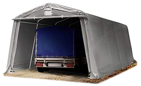 Zeltgarage 3,3 x 6,2 m Premium Carport PVC 500 N Plane Unterstand Lagerzelt Garage in dunkelgrau