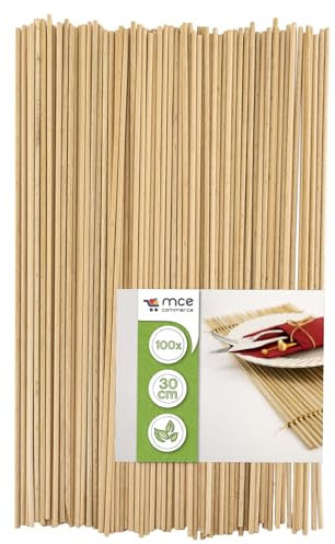 Holzstäbe rund aus Buche natur, Ø 3 mm Länge 30 cm, 100 Stück, Zum Basteln, Modellbau, DIY Handwerk