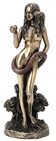 Veronese Design 9 5/8 Tall Eve in The Garden of Eden Cold Cast Bronzed Resin Artistic Body Sculpture Religious Collectibles