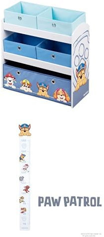 roba Bundle Spielregal aus Holz Paw Patrol mit 5 Boxen MesslattePaw Patrol - Skala von 70 cm bis 150 cm