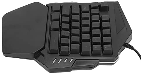 Goshyda Enhandstangentbord, speltangentbord med en hand, RGB-bakgrundsbelysning, skarpa tangenter, 35 tangenter för underhållning
