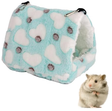 1 pezzo di amaca per furetto di porcellino d'India, letto per criceti di topo, piccoli animali caldi invernali, accessori per gabbia per dormire per criceto, cincillà, nascondiglio per furetti (blu)
