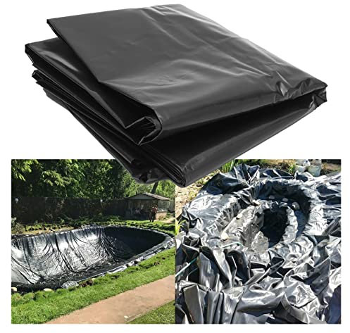 Revestimiento resistente de polietileno de alta densidad de 1 mm para estanques de peces, jardines de agua y corrientes de fuente, color negro, 1 x 2 m
