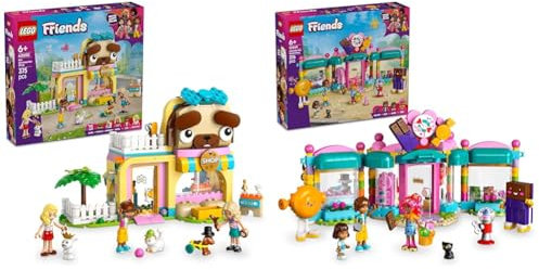 LEGO Friends Negozio di Accessori per Animali + Set Negozio di Dolci di Heartlake City Giocattolo Educativo Creativo per Bambini 42650 + 42649