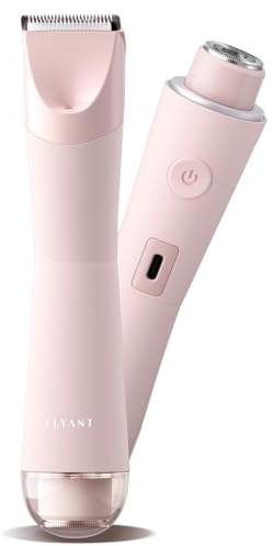 Bikini Trimmer for Women, 2 in 1 Electric Shaver for Women, Pubic Hair Trimmer Waterproof IPX7 with LED, Bikini Razor for Leg Arm Underarm Bikini Area, Pull Bows Gift Box for Friends (Rose Pink)