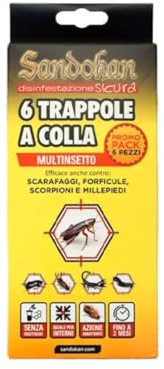 Trappola Ecologica Automontante – 6 Trappole per Scarafaggi, Forficule, Scorpioni e Millepiedi – Senza Insetticida, Pronta all’Uso, Efficace per Interni ed Esterni – Pack Convenienza