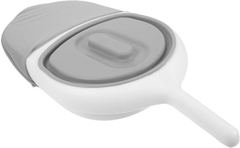 SHOWERORO Padella da Letto in Plastica Maniglia e Coperchio, Vaso Portatile per Anziani e Donne Allettate, Accessorio per Raccolta Urine, Uso Ospedaliero e Domestico
