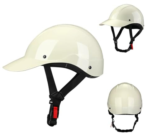Halvhjälm För Vuxna Män Och Kvinnor, Retrohjälm Med Förlängt Brätte, ECE 22.06-Godkänd, Scooter Moped Cruiser-Hjälm 3,XL(59-60CM)