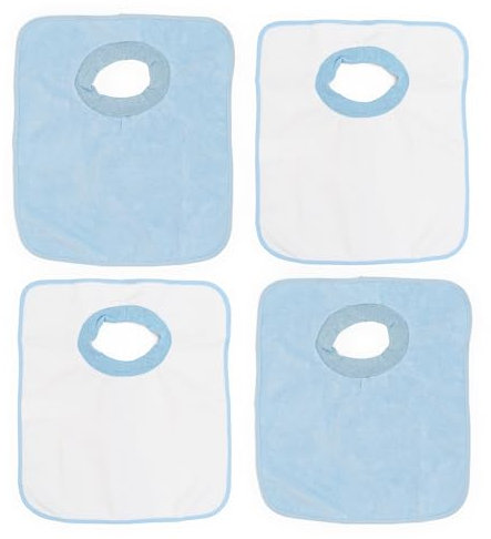Ti TIN |4er Pack- wasserdichte frottee Babylätzchen, 33x36 cm | Lätzchen mit elatischem Verschluss für Babys von 6 bis 18 Monaten, 100% Polyester Mikrofaser und Vinylfutter