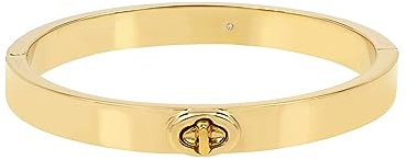 COACH Turnlock Hinge Bangle Bracelet Shiny Gold One Size
