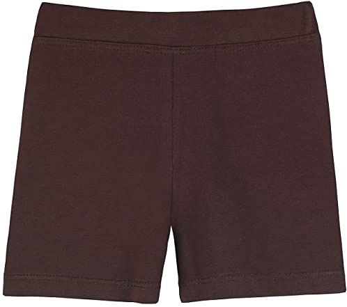 Lilax Girls' Basic Solid Soft Dance Short for Gymnastics or Under Skirts (10 Years, Brown)
