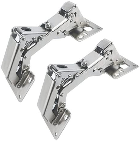 Qrity 4 Stück Scharniere 170° Möbelscharnier Soft Close Türscharniere Hydraulische Sanftes Schließen Scharniere Schranktür für Holztüren, Schranktür