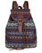 Rucksack Bohemien Klassisch Rucksackhandtaschen Klein Leder und Oxford-Stoff Freizeitrucksack mit Kordelzug und Klappe für Schule Einkaufen Reise Arbeit