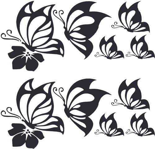 GORGECRAFT 4 ark fjäril bildekal set stora bildekaler fjärilar kysser hibiskus reflekterande dekaler vinyl vattentät klistermärke kvinnor bilklistermärken för bil lastbil SUV väggkonst bärbar dator,