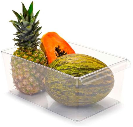 Acan Tradineur - Cajón Organizador para frigorífico N.º 14 - Fabricado en Polipropileno - Apto para Lavavajillas y Uso alimentario - 15 x 23 x 37 cm - Transparente