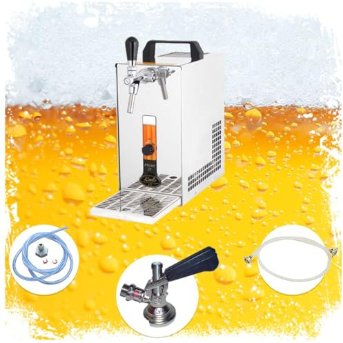 ich-zapfe Komplett Set - Zapfanlage, Bierzapfanlage, Bierzapfen PYGMY 20/K mit Membranpumpe, 1-leitig Trockenkühlgerät aus Edelstahl, 25 Liter/h, Green Line, Zapfkopf:KeyKeg