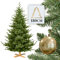 ROYAL CHRISTMAS Weihnachtsbaum künstlich 180cm inkl. Holz- & Metallfuss - Naturgetreu mit dichten Zweigen - Künstlicher Weihnachtsbaum für Innen- & Außenbereich - Tannenbaum künstlich