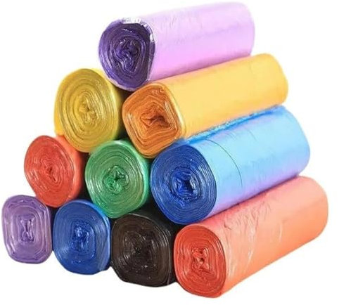 Sac poubelle5 rouleaux 1 paquet 100 pièces pochette poubelle jetable domestique sacs à ordures de stockage sac de déchets de nettoyage-mélange de couleurs-500 pièces