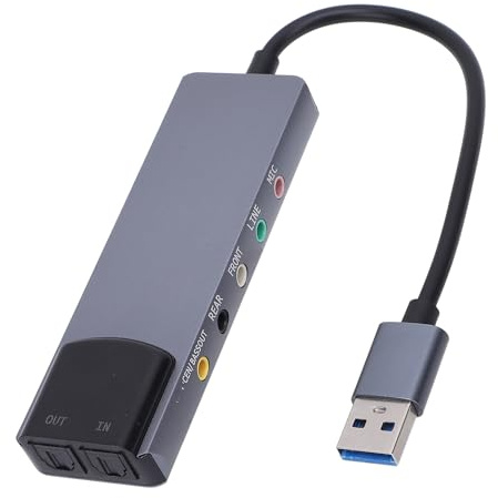 VBESTLIFE Scheda Audio Esterna, Adattatore Audio USB 5.1 7.1 con Riduzione del Rumore per Vittorie 98, ME, 2000 7, 8