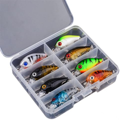 8pcs Minnow Pesca Cebo Flotante Duro Artificial Wobbler Crankbait Swimbait Tackle Lure Wobbler Duradera