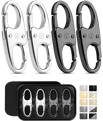 Vantamo Premium 4 Zipper Clips Anti Theft for Backpack, Luggage & Purse, Pull Replacement Zipper Locks, Purse Clip for Travel