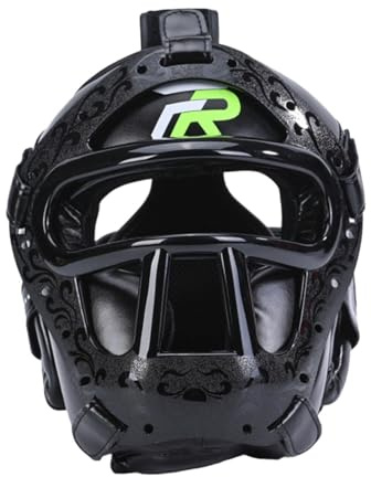 rongweiwang Casco de Boxeo para niños, Adultos, Hombres, Mujeres, niños y niñas, Equipo de protección Ajustable, Acolchado, cómodo y Transpirable, Protector Facial para MMA, Cobertura Total, Karate,
