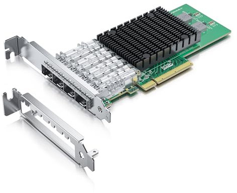 10Gb PCI-E NIC Network Card, Quad SFP+ Port, with Original Intel XL710-BM1 Controllers, PCI Express Ethernet LAN Adapter Support Windows Server/Linux/VMware ESXi, Compare to Intel X710-DA4