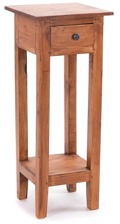 Vintage Design TELEFONTISCH Napoleon 75 | 75x30x30cm (HxLxB), Mahagoniholz Beistelltisch, Blumenhocker, Holz Tischchen | Farbe: 08 honigfarben gewachst