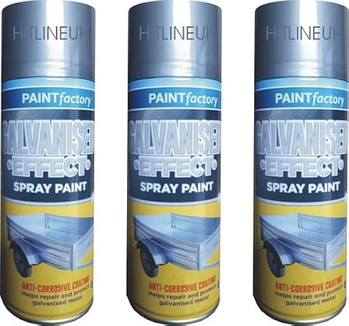 3 x 400ML Metal Paint Galvanised Effect Spray Paint High Density Repair & Protect Metal Paint Outdoor Spray