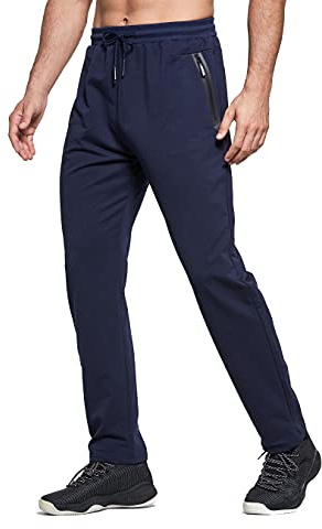 HCSS Pantaloni da Jogging da Uomo con Tasche Zip(Blu-M)