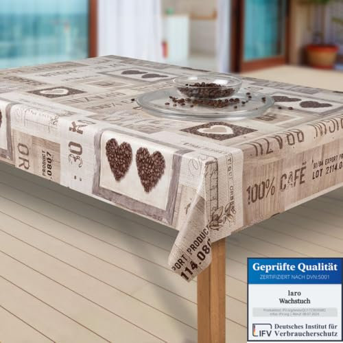 laro Wachstuch-Tischdecke Abwaschbar Garten-Tischdecke Wachstischdecke PVC Plastik-Tischdecken Eckig Meterware Wasserabweisend Abwischbar |05|, Größe:130x160 cm