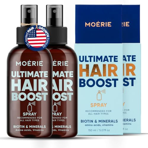 Moerie Hair Growth Serum Spray for Men and Women, Hair Loss Solution with Biotin and Rosemary, Thickening Serum for Hair Regrowth and Thinning Hair - Ultimate Scalp and Growth Care