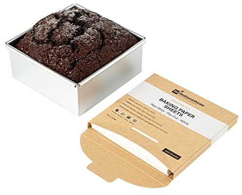 Restaurantware Pastry Tek 5 x 5 Inch Parchment Paper Sheets 200 Greaseproof Baking Sheets For Oven - Pre-cut Double-Sided Silicone Coating White Paper Nonstick Baking Sheets Reusable