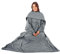 Olivia Rocco Wearable TV Blankets Soft Cosy Fleece Slankets Unisex Women Men Fluffy Plush Throws with Sleeves and Pocket Winter Adults Throw Blanket for Bed Sofa Couch 140x183cm, Charcoal