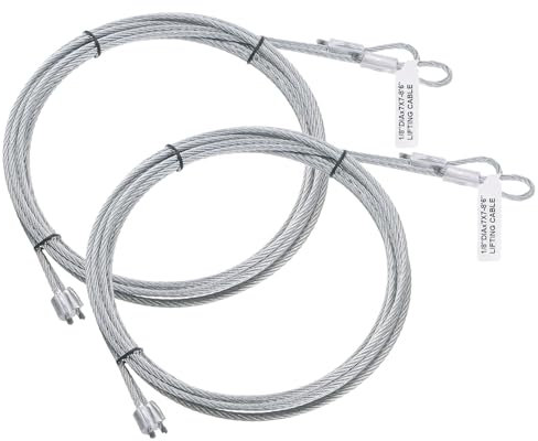 sourcing map 4 Pièces 8,6 Pieds (2,5 Mètres) Câble de Porte de Garage de 3 mm de Diamètre, en Acier Galvanisé