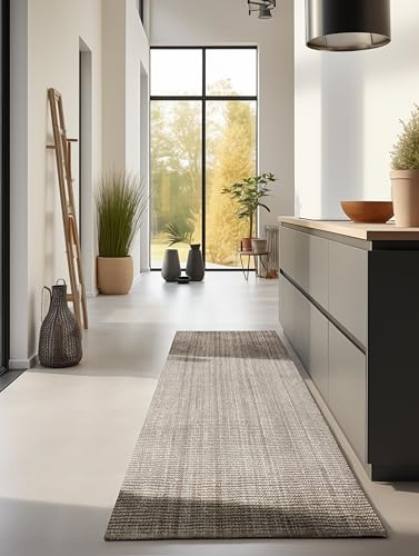 Hanse Home Alfombra de Yute para Salón, 100% Yute, Tejida a Mano, Respetuosa con el Medio Ambiente, Estilo Bohemio, Fibra Natural, para Dormitorio, Comedor, Gris Natural, Marrón