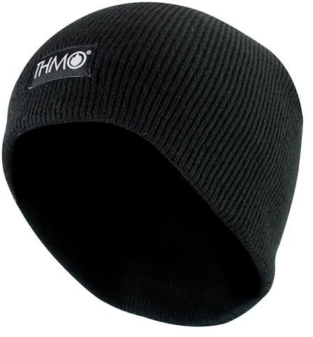 THMO Kids Thinsulate Beanie Hat Fleece Lined Winter Hat | Warm Thinsulate Knitted Beanie Hat (11-13 Years, Black)