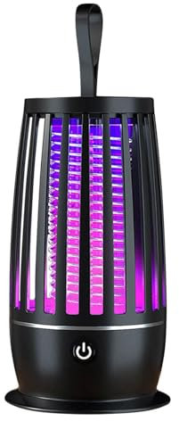 Ruhnjyg Lampe Anti Moustique, Lampe Insecte-Moustique Rechargeable Électronique Portable USB Zapper, Attrape-Insectes Mural Extérieur/intérieur pour La Maison, La Cuisine, Le Camping