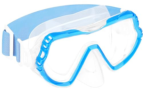 Lunettes de plongée pour enfants, garçons, filles, adolescents, masque de plongée avec cache-nez, anti-buée, anti-fuite, masque de plongée (pouls bleu clair)