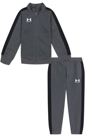 Under Armour Boys Knit Track Suit Infant Pants Bottoms Grey/Black 6-7 Years