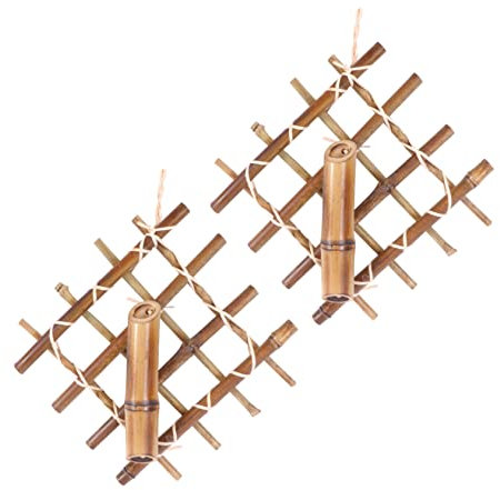Amosfun 2stücke Teiliges Retro Wandanhänger Handgeflochtenem Bambus Umweltfreundliche Dekoanhänger Für Fenster Wand Und Garten Vielseitige Wohnraumdekoration in Braun Nachhaltiges Geschenk