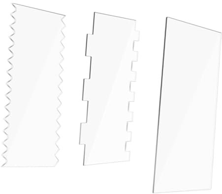 COLLBATH Lot De 3 Spatules à Glaçage Transparentes en Acrylique 18 Cm Outils De Cuisson Pâtisserie Grattoirs à Gâteau Polyvalents pour Décoration Et Préparation des Desserts