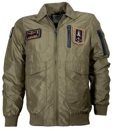 Aeronautica Militare Giubbino AB2071 Giacca Pilot da uomo, giubbotto, Frecce Tricolori (IT, Testo, XL, Regular, Regular, Verde militare)