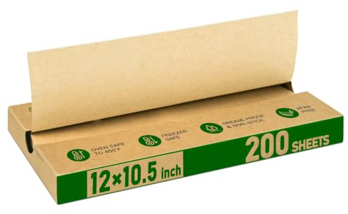EcoDispose Precut POP UP Deli Paper Sheet Pack of 200, Interfolded Heavy Paper for Food Wrap and Serving (12 x 10-1/2, Kraft）